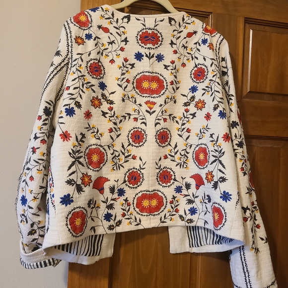 Anthropologie Maeve Embroidered Jacket, size L - Picture 2 of 4